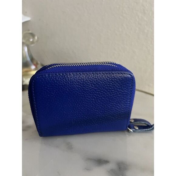 Kalmore Women’s Wallet Leather RFiD Blue Double Zipper NWOT - Picture 2 of 5